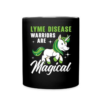 Lyme Disease Warriors Are Magical Unicorn Lover - Full Colour Mug - black - Front