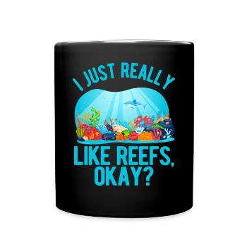 Drôle de biologiste marin Récif corallien - Mug uni - noir - Devant