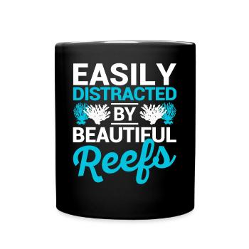 Funny Marine Biologist Coral Reef - Full Colour Mug - black - Front