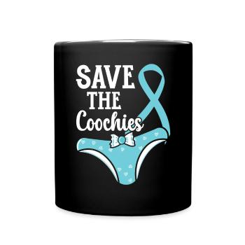 Save The Coochies Cervical Cancer Awareness Month - Full Colour Mug - black - Front
