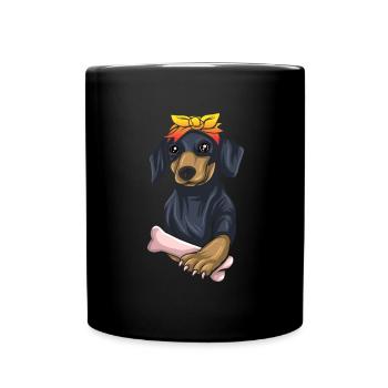 Teckel Cadeau Dixie Viennese Doxie Teckel - Mug uni - noir - Devant