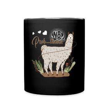 No Prob llama Funny Llama - Full Colour Mug - black - Front