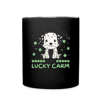 Dalmatian is my lucky carm Clover St Patricks - Full Colour Mug - black - Front