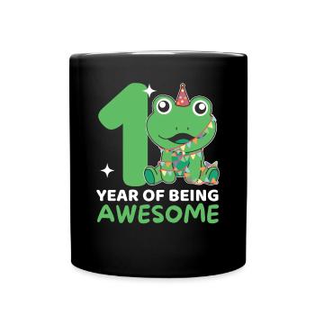 Grenouille pour le 1er anniversaire des enfants d’un an - Mug uni - noir - Devant