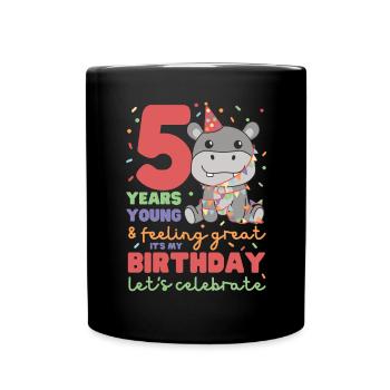 Hippopotame pour les enfants de 5 ans - Mug uni - noir - Devant