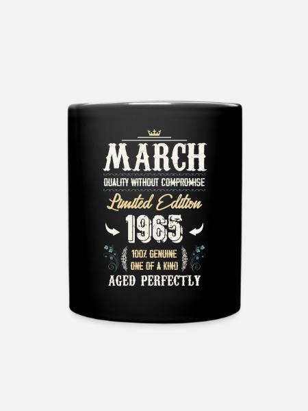 March 1965 Vintage Birthday Gift - Full Colour Mug - black