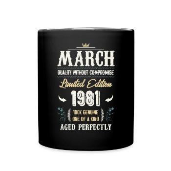 Mars 1981 Cadeau d’anniversaire vintage - Mug uni - noir - Devant
