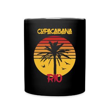 Rio Surfing Copacabana Palme Ferien Strand Ozean - Tasse einfarbig - Schwarz - Vorne