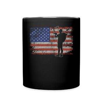 Observation des oiseaux Retro USA Flag 4 juillet - Mug uni - noir - Devant