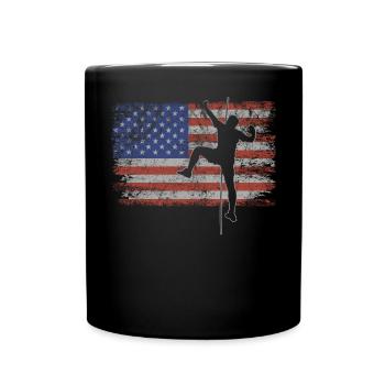 Bloc Retro USA Flag Freeclimbing 4 juillet - Mug uni - noir - Devant
