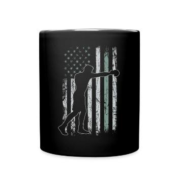 Boxe Rétro USA Flag MMA 4 juillet Boxe - Mug uni - noir - Devant