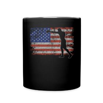 Boxe Rétro USA Flag MMA 4 juillet Boxe - Mug uni - noir - Devant