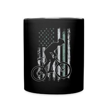 Cycling Retro USA Flag 4 juillet - Mug uni - noir - Devant
