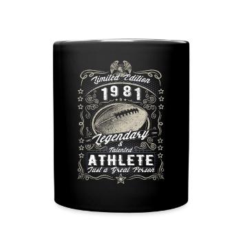 Vintage 1981 Football Cadeau d’anniversaire Hobby - Mug uni - noir - Devant