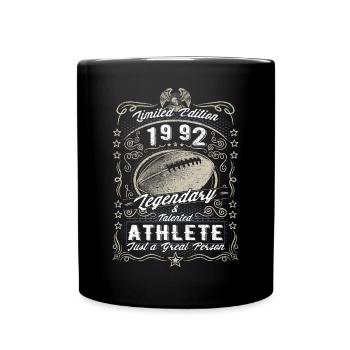 Vintage 1992 Football Birthday Gift Hobby - Full Colour Mug - black - Front