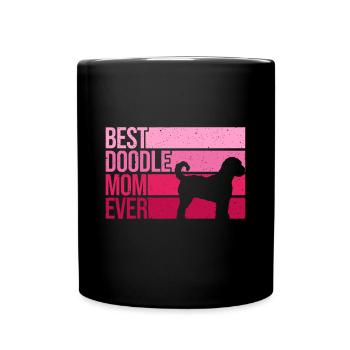 Cool Doodle Maman Art Femmes Fille Aussiedoodle Golden - Mug uni - noir - Devant