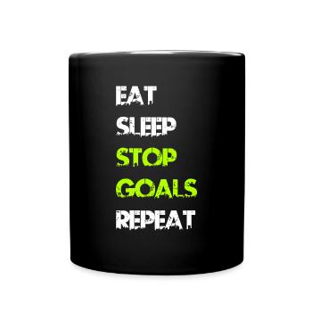 Manger dormir Arrêter Goal Répéter Soccer Hockey Sport ide - Mug uni - noir - Devant