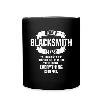 Funny Blacksmith Apparel Blacksmithing Forging Fun - Full Colour Mug - black - Front