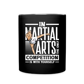 Dans la compétition d’arts martiaux est avec vous-même Jiu - Mug uni - noir - Devant