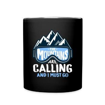 Les montagnes m’appellent et je dois y aller en hiver - Mug uni - noir - Devant