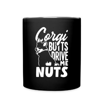 Corgi Butts Drive Me Nuts Corgi Butt Dog Lovers - Full Colour Mug - black - Front
