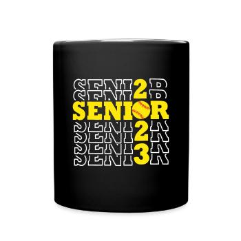 Class of 2023 Softball Senior Seniors Back to Scho - Full Colour Mug - black - Front