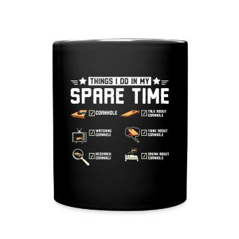 Do things in my spare time, play cornhole - Full Colour Mug - black - Front