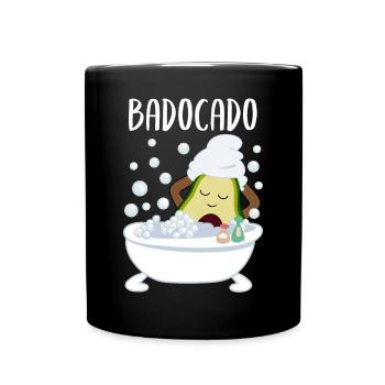 Avocado In Badewanne Lustiges Gemüse Obst Geschenk - Tasse einfarbig - Schwarz - Vorne