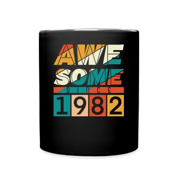 1982 Né Anniversaire Année de naissance Millésime - Mug uni - noir - Devant