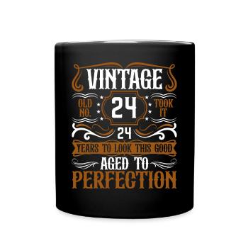 24th Birthday Vintage Retro - Full Colour Mug - black - Front