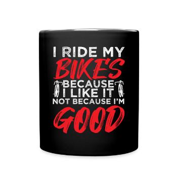 Je fais du vélo parce que je n’aime pas ça - Mug uni - noir - Devant