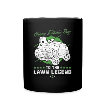 tonte de pelouse drôle papa fête des pères tondeuse à gazon pelouse - Mug uni - noir - Devant