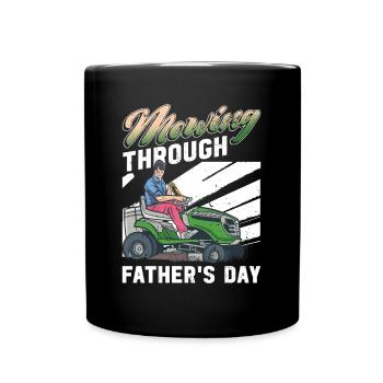 Tonte de pelouse Drôle de papa Fête des pères Tondeuse à gazon Pelouse - Mug uni - noir - Devant