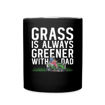 Tonte de pelouse Drôle de papa Fête des pères Tondeuse à gazon Pelouse - Mug uni - noir - Devant