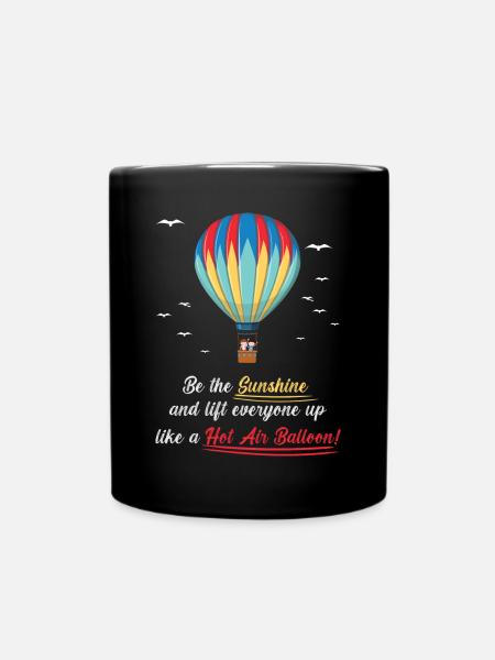Heißluftballon & Ballon Fahrer Geschenk - Tasse einfarbig - Schwarz