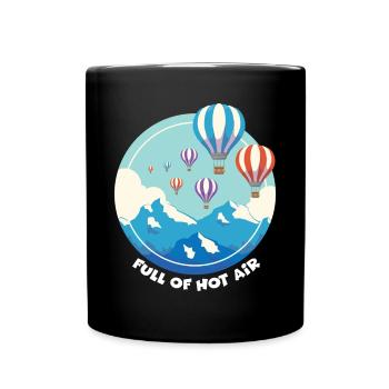 Heißluftballon & Ballon Fahrer Geschenk - Tasse einfarbig - Schwarz - Vorne