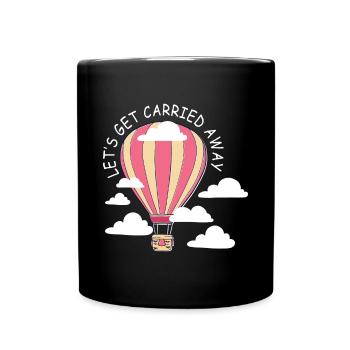 Heißluftballon & Ballon Fahrer Geschenk - Tasse einfarbig - Schwarz - Vorne