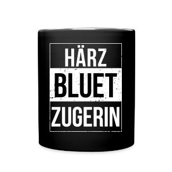 Härzbluetzugerin Kanton Zug Zugerin - Tasse einfarbig - Schwarz - Vorne
