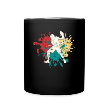 Tennis Silhouette - Full Colour Mug - black - Front