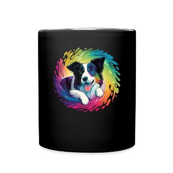 Hunde Spruch Border Collie Design - Tasse einfarbig - Schwarz - Vorne