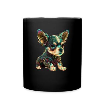 Dog Cartoon Chihuahua Design pour les amoureux des chiens - Mug uni - noir - Devant