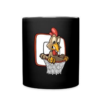 Hühnchen Dunking Basketball - Tasse einfarbig - Schwarz - Vorne