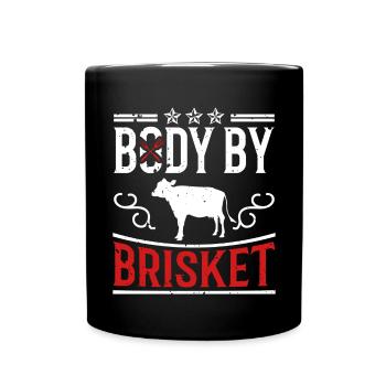 Body of Brisket - Funny bbq smoker - Full Colour Mug - black - Front