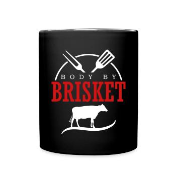Body of Brisket - Funny bbq smoker - Full Colour Mug - black - Front