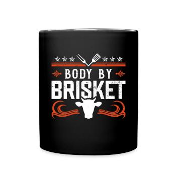 Body of Brisket - Funny bbq smoker - Full Colour Mug - black - Front