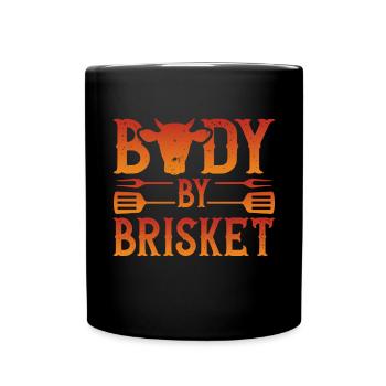 Body of Brisket - Funny bbq smoker - Full Colour Mug - black - Front