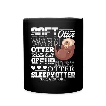 Otter Soft Otter Warm Otter - Full Colour Mug - black - Front