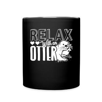 Otter Relax With An Otter - Full Colour Mug - black - Front