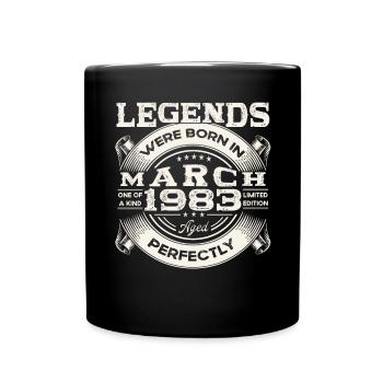 March Born 1983 40th birthday Man Legendary 83 - Full Colour Mug - black - Front