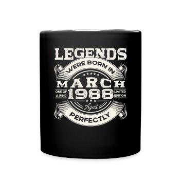 March Born 1988 35th birthday Man Legendary 88 - Full Colour Mug - black - Front